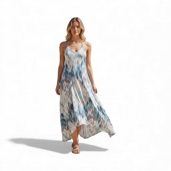 Cynthia Rowley Dresses & Skirts - Cynthia Rowley Women’s Rayon Blue and White Watercolor Maci Dress Size Medium